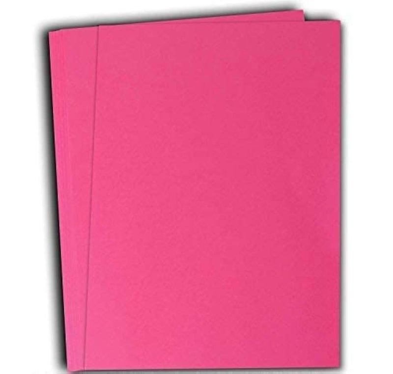 Hamilco Colored Cardstock Scrapbook Paper 8.5" x 11" Fuchsia Pink Color Card Stock Paper 50 Pack - Image 1